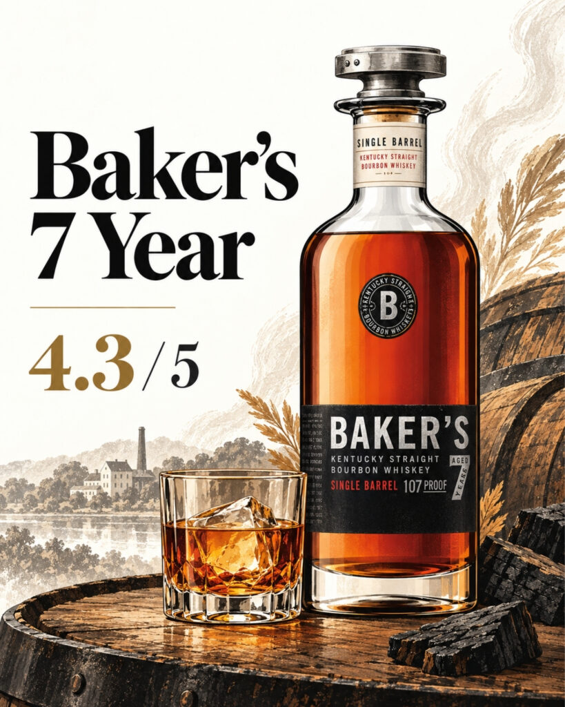 Baker’s 7 Year Single Barrel Bourbon bottle