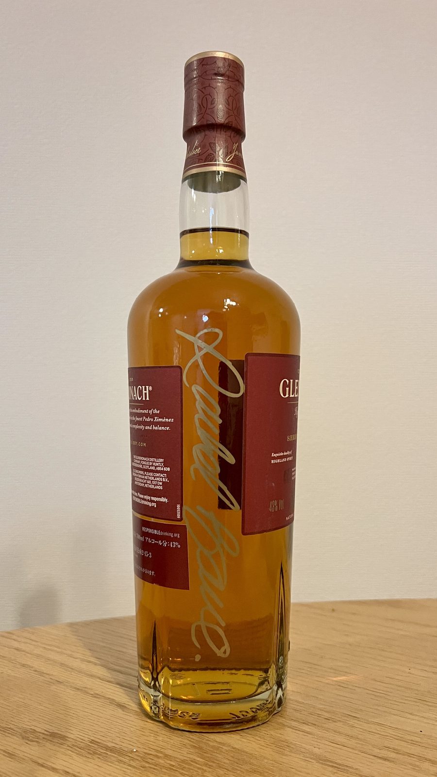 Glendronach bottle signed by Master Blender Rachel Barrie